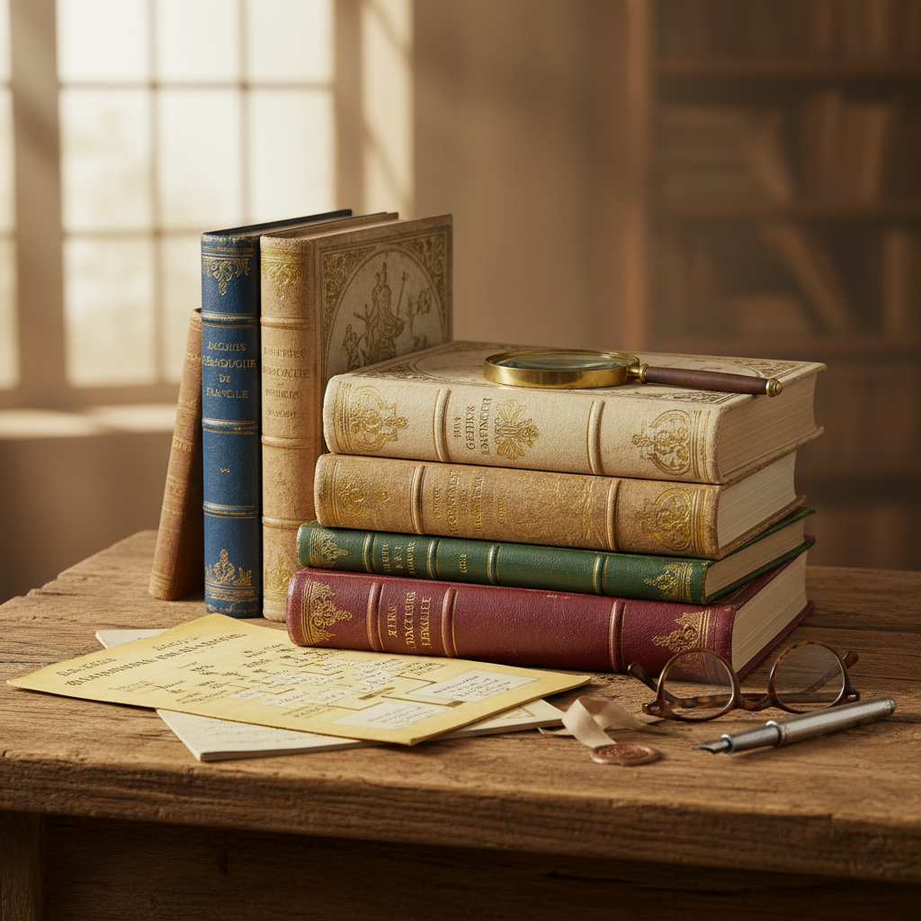 découvrez les livres et publications incontournables pour mener à bien vos recherches en généalogie française, avec des conseils d'experts et des références fiables.